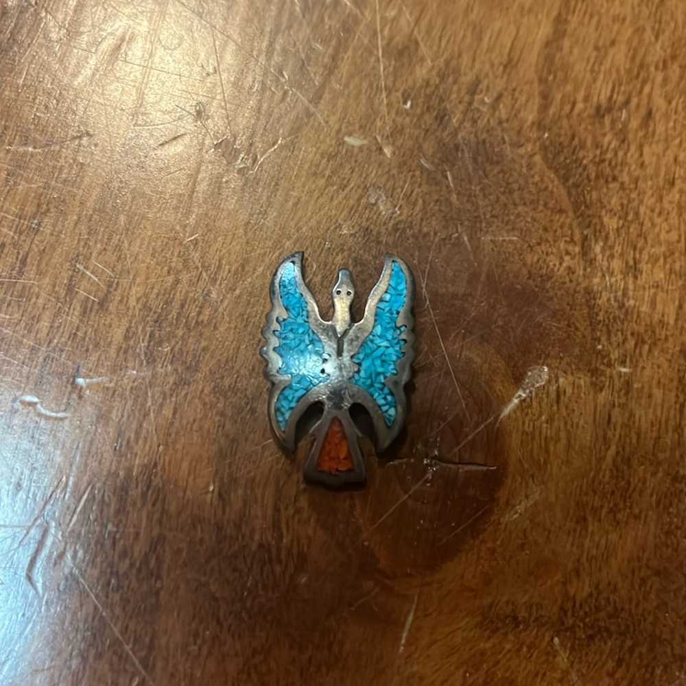 Vintage 60/70s Native American Peyote bird pendant